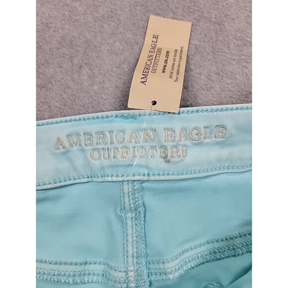 American Eagle Jeggings Womens 12 30x24 Crop Robin Egg Blue Mid High Stretch NEW - Picture 11 of 16